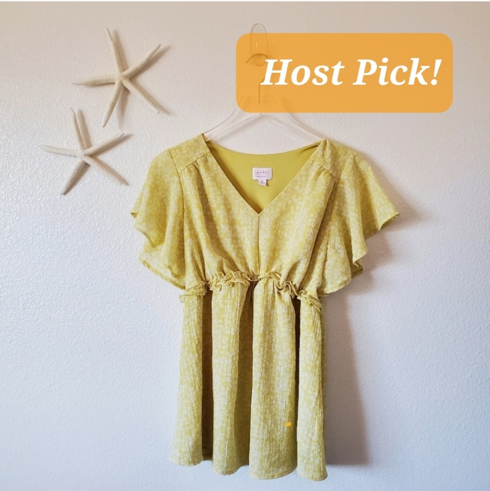 HP! Isabel Maternity Shirt Floral Size Medium Yellow